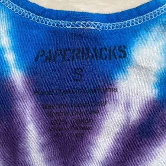Paperbacks Hand Dyed Tie Dye Tank Top Purple Blue Unisex Size Small - Picture 3 of 4
